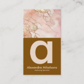 Modern Blush Marmer Luxe Branding Visitekaartje (Voorkant)