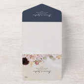 Modern Blush | Marmer Navy Lijst Seal and Send All In One Uitnodiging (Buitenkant)