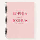 Modern Blush Monogram Vrijgezellenfeest Koppels Re Notitieboek (Voorkant)