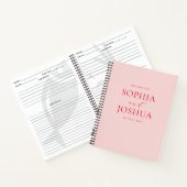 Modern Blush Monogram Vrijgezellenfeest Koppels Re Notitieboek (Binnen)