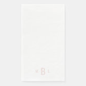Modern Blush Monogram White Wedding Servet (Voorkant)