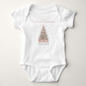Modern Blush My First Christmas – Personalized Romper (Voorkant)