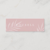 Modern blush natuurlijke gebladerte minimaal mini visitekaartje (Voorkant)