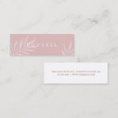 Modern blush natuurlijke gebladerte minimaal mini visitekaartje (Voorkant / Achterkant)