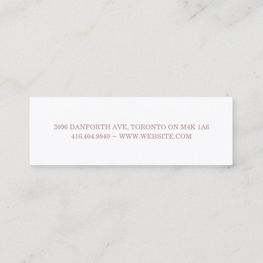 Modern blush natuurlijke gebladerte minimaal mini visitekaartje (Achterkant)