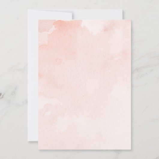 Modern Blush Navy Waterverf Bloemen Huwelijk Kaart