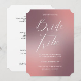 Modern Blush Ombré Gradient Bachelorette Weekend Kaart