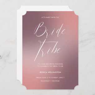 Modern Blush Ombré Gradient Bachelorette Weekend Kaart