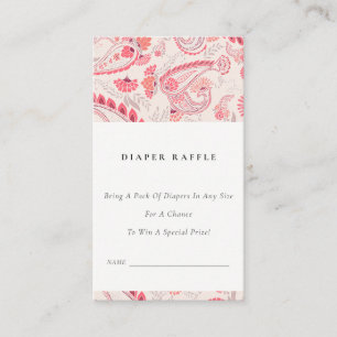 Modern Blush Paisley Diaper Baby shower Informatiekaartje