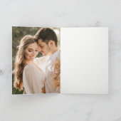 Modern Blush Paisley Typography Photo Wedding Bedankkaart (Binnen)