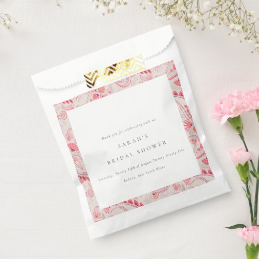 Modern Blush Paisley Typography Vrijgezellenfeest Bedankzakje (Gezegeld)