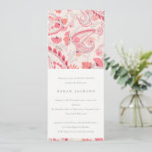 Modern Blush Paisley Typography Vrijgezellenfeest Kaart (Staand voorkant)
