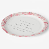 Modern Blush Paisley Typography Vrijgezellenfeest Papieren Bordje (Gekanteld)
