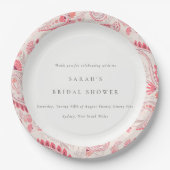 Modern Blush Paisley Typography Vrijgezellenfeest Papieren Bordje (Voorkant)