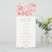 Modern Blush Paisley Typography Wedding Programme Kaart (Staand voorkant)