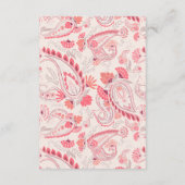 Modern Blush Paisley Typography Wedding Reception Informatiekaartje (Achterkant)