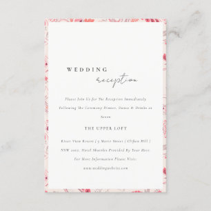 Modern Blush Paisley Typography Wedding Reception Informatiekaartje