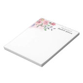 Modern Blush Pastel Pink Floral Waterverf Script Notitieblok (Linkerzijde)