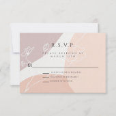 Modern Blush Peach Botanical RSVP Response Kaart (Voorkant)