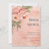 Modern Blush Peach Peonies Floral Vrijgezellenfees Kaart (Voorkant)