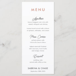 Modern Blush Personalized Weddenmenu Menu