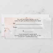 Modern Blush Pink and Grey Marble Gift Certificate (Achterkant)