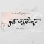 Modern Blush Pink and Grey Marble Gift Certificate (Voorkant / Achterkant)