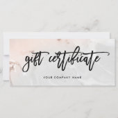 Modern Blush Pink and Grey Marble Gift Certificate (Voorkant)