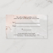 Modern Blush Pink and Grey Marble Gift Certificate Kortingskaartje (Achterkant)