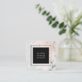 Modern Blush Pink and Grey Marble Social Media Vierkante Visitekaartje (Staand voorkant)