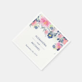 Modern Blush Pink and Navy Floral Wedding Servetten (Hoek)