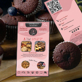 Modern Blush Pink Bakery Add Logo and Brand Photos Visitekaartje
