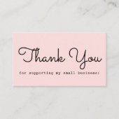 Modern Blush Pink Bedankt Visitekaartje (Voorkant)