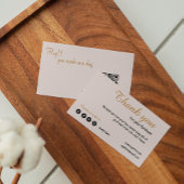 Modern Blush Pink Bedankt voor uw aankoop Visitekaartje
