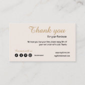 Modern Blush Pink Bedankt voor uw aankoop Visitekaartje (Voorkant)