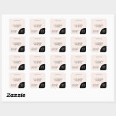 Modern blush pink black candle label sticker (Vel)