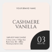 Modern blush pink black candle label sticker (Voorkant)