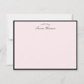 Modern Blush Pink Black Frame Note Card Kaart (Voorkant)
