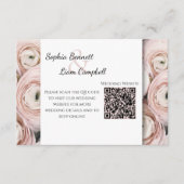 Modern Blush Pink bloem elegant script Informatiekaartje (Voorkant)