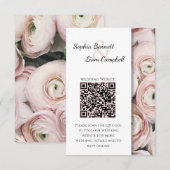 Modern Blush Pink bloem elegant script Informatiekaartje (Voorkant / Achterkant)