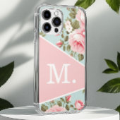 Modern Blush Pink Bloemmonogram Case-Mate iPhone Case