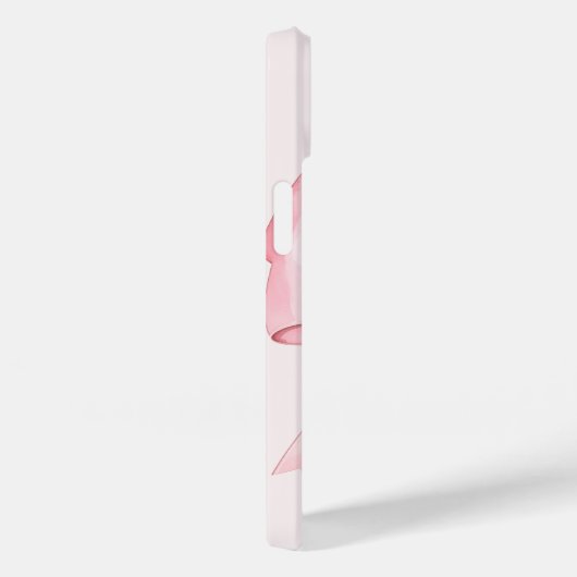 Modern Blush Pink Bow Initiaal Monogram Case-Mate iPhone Case (Achterkant / Rechts)