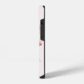 Modern Blush Pink Bow Initiaal Monogram iPhone Hoesje (Linkerkant)