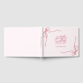 Modern Blush Pink Bow Ribbon Girl Baby shower Gastenboek (Volledig)