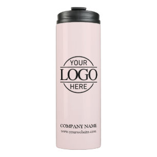 Modern Blush Pink Branded Bedrijf Business Logo Thermosbeker