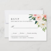 Modern Blush | PInk BRUILOFT RSVP MAALTIJD KEUZE Kaartje (Voorkant)