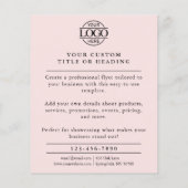 Modern Blush Pink Business Logo Promotioneel Flyer (Achterkant)