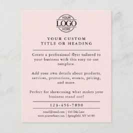 Modern Blush Pink Business Logo Promotioneel Flyer