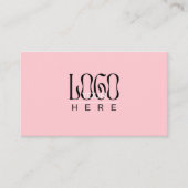 Modern Blush Pink Business Logo | QR-code Visitekaartje (Voorkant)