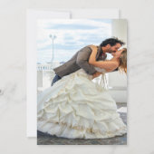 Modern Blush Pink Chevron Stripe Photo Wedding Kaart (Achterkant)